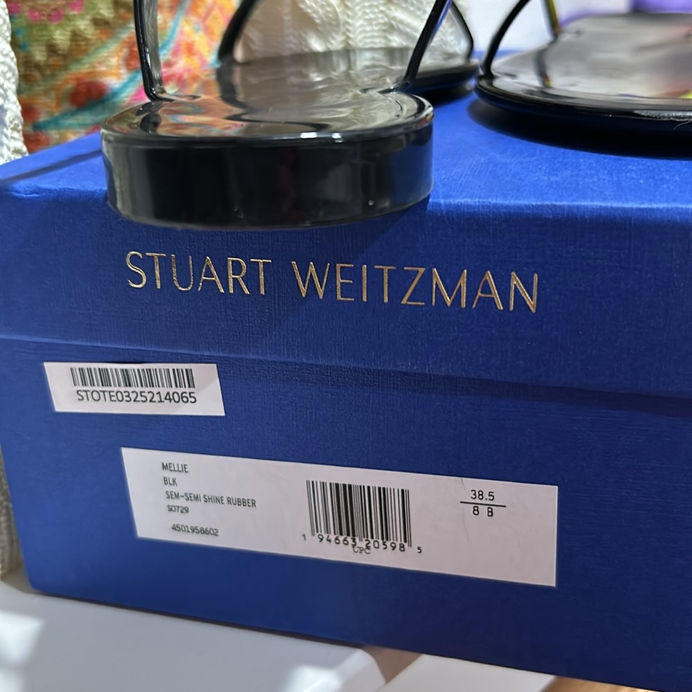 Stuart Weitzman Black Flat Sandalsππ - Picture 11 of 11